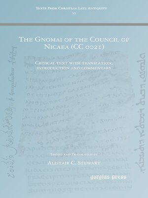 cover image of The Gnomai of the Council of Nicaea (CC 0021)